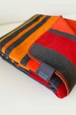 İyi Geceler İstanbul In Line Çift Kişilik Pamuk Battaniye Kırmızı