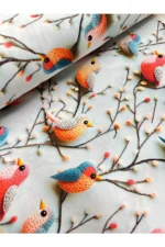 Desenli Dijital Baskı 5D Poplin Kumaş %100 Pamuk Akfil Eni 240cm